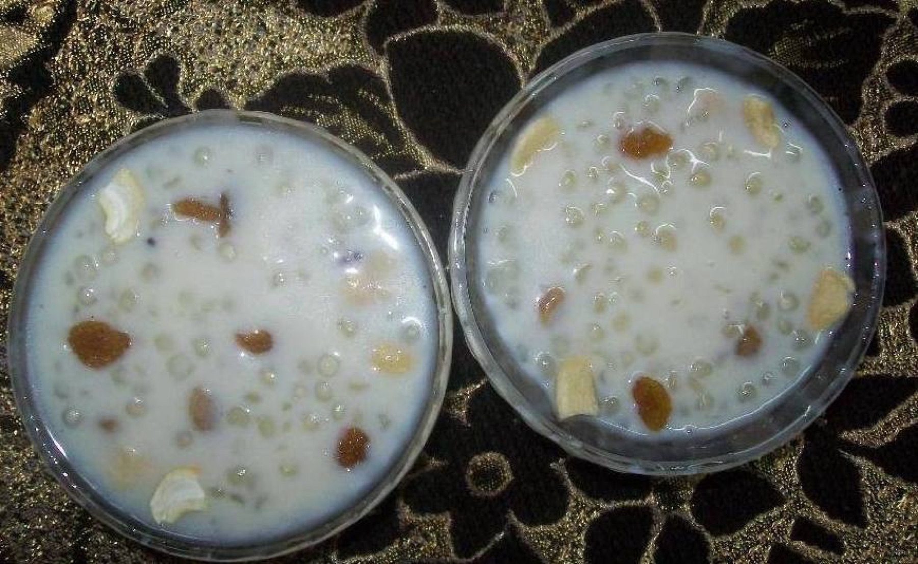 Sabudana dessert in a bowl, illustrating typical traditional use for bulk sago purchases